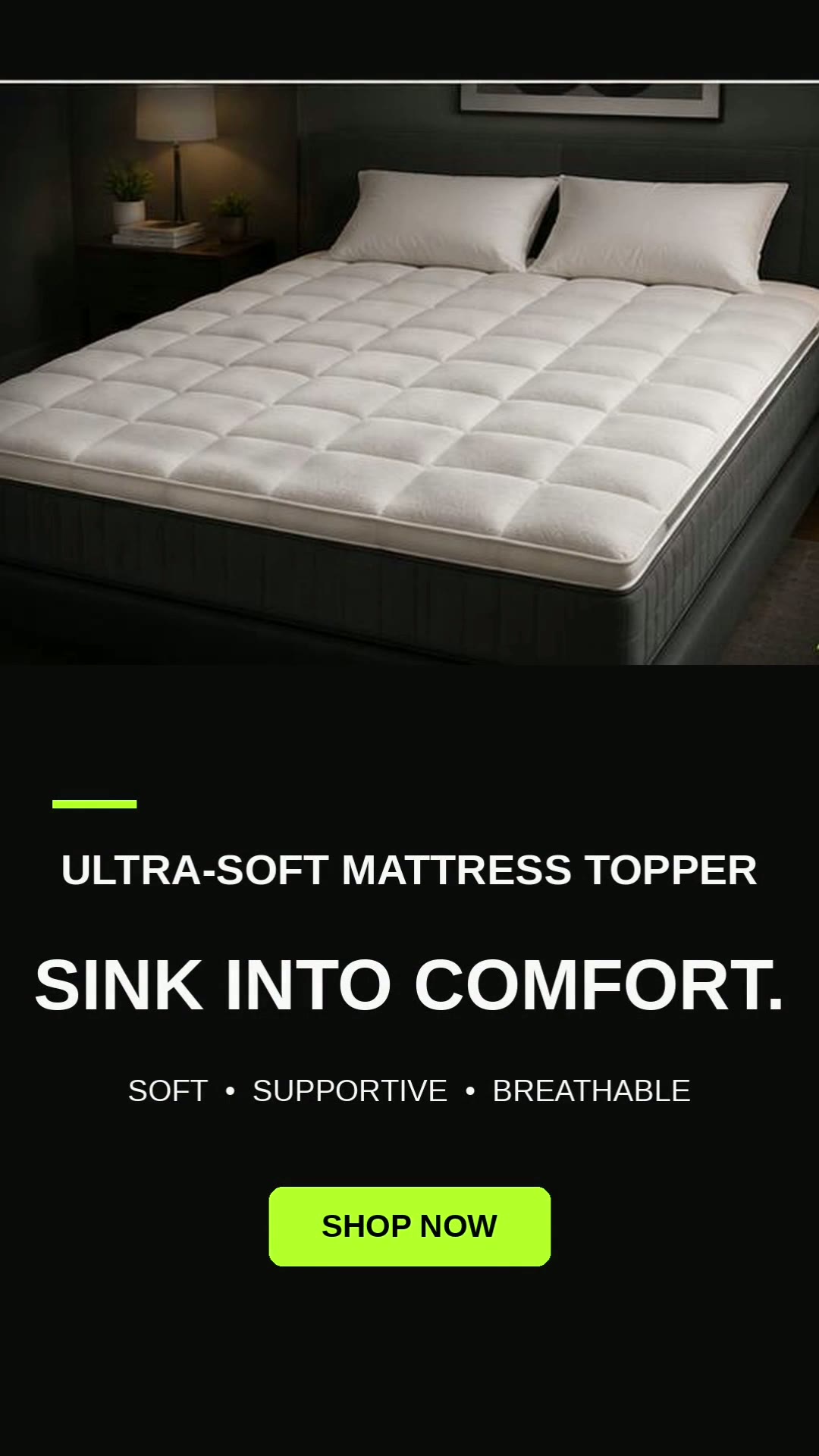Mattress Topper — Concept-led Comfort / Surreal Benefit creative frame